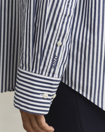 Gant - Stripe Skjorte - Rich Navy